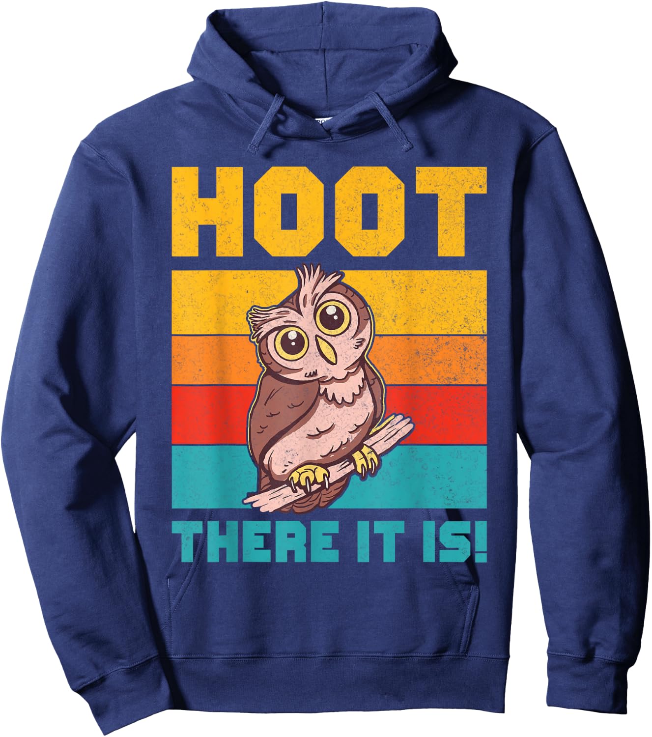 Hoot There It Is Owl Hoodie - Hoodie | Navy
