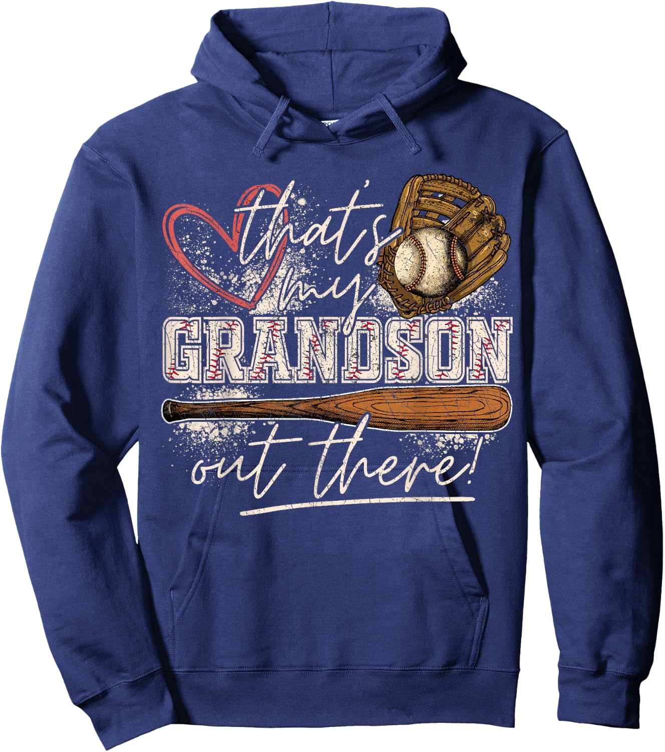 That's My Grandson Out There Baseball Grandma Hoodie - Hoodie | Navy