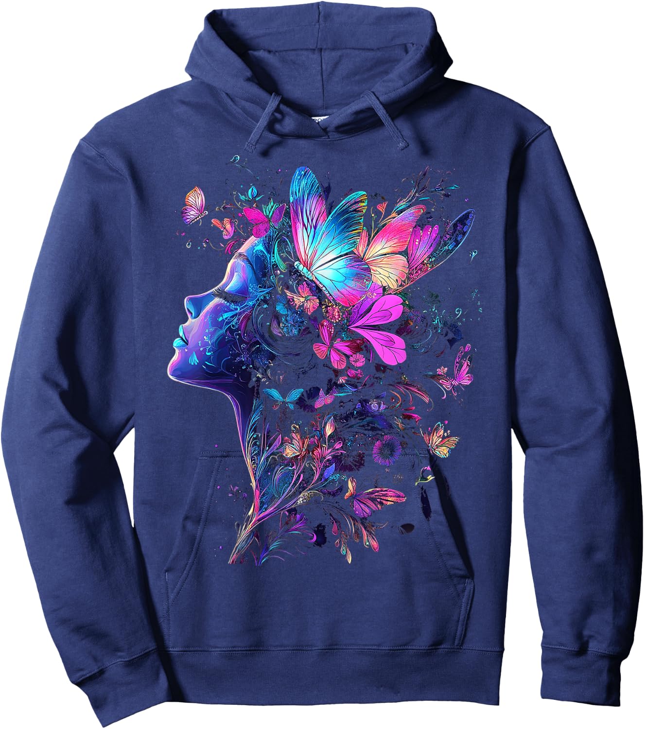 Fairy Mythical Motif Fantasy Artwork Fairy Hoodie - Hoodie | Navy
