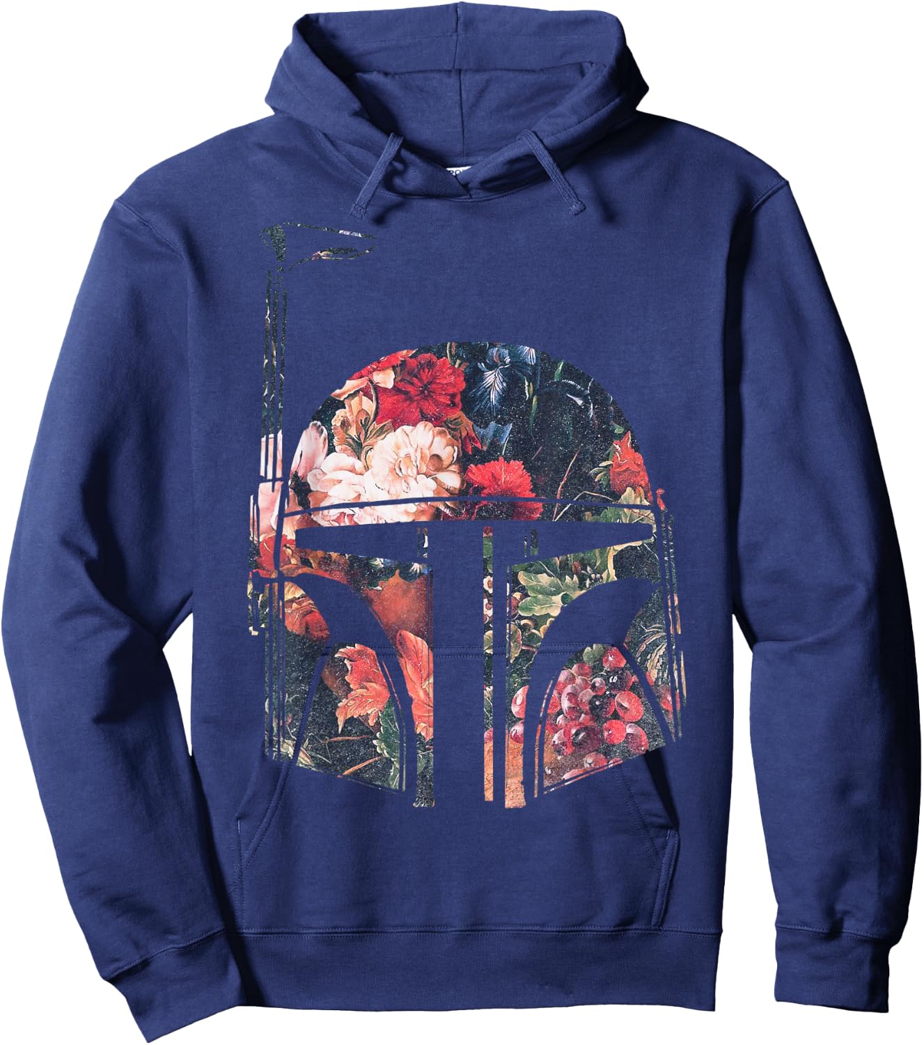 Star Wars Boba Fett Floral Print Helmet Graphic Hoodie - Hoodie | Navy