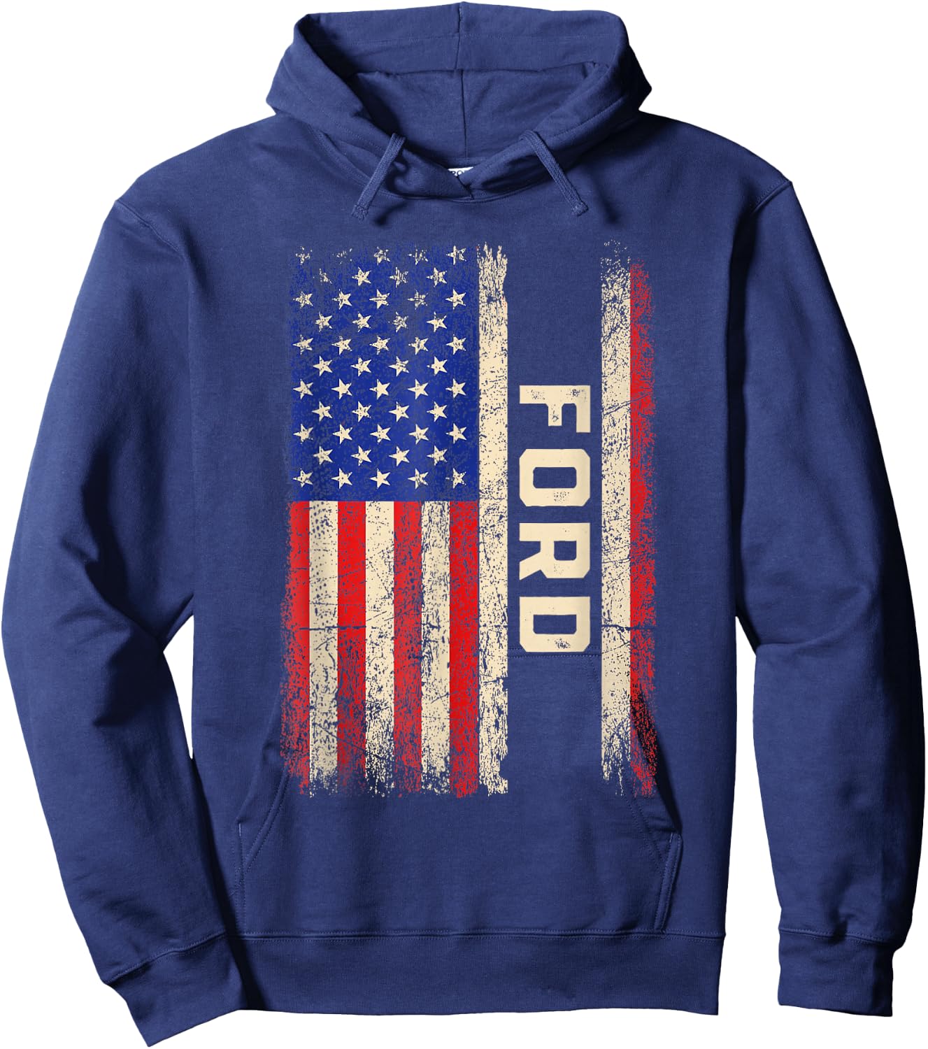 Ford Last Name Shirt Ford Name American Flag Hoodie - Hoodie | Navy