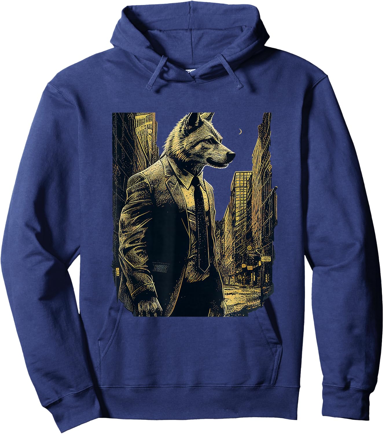 Wallstreet Wolf Hoodie - Hoodie | Navy
