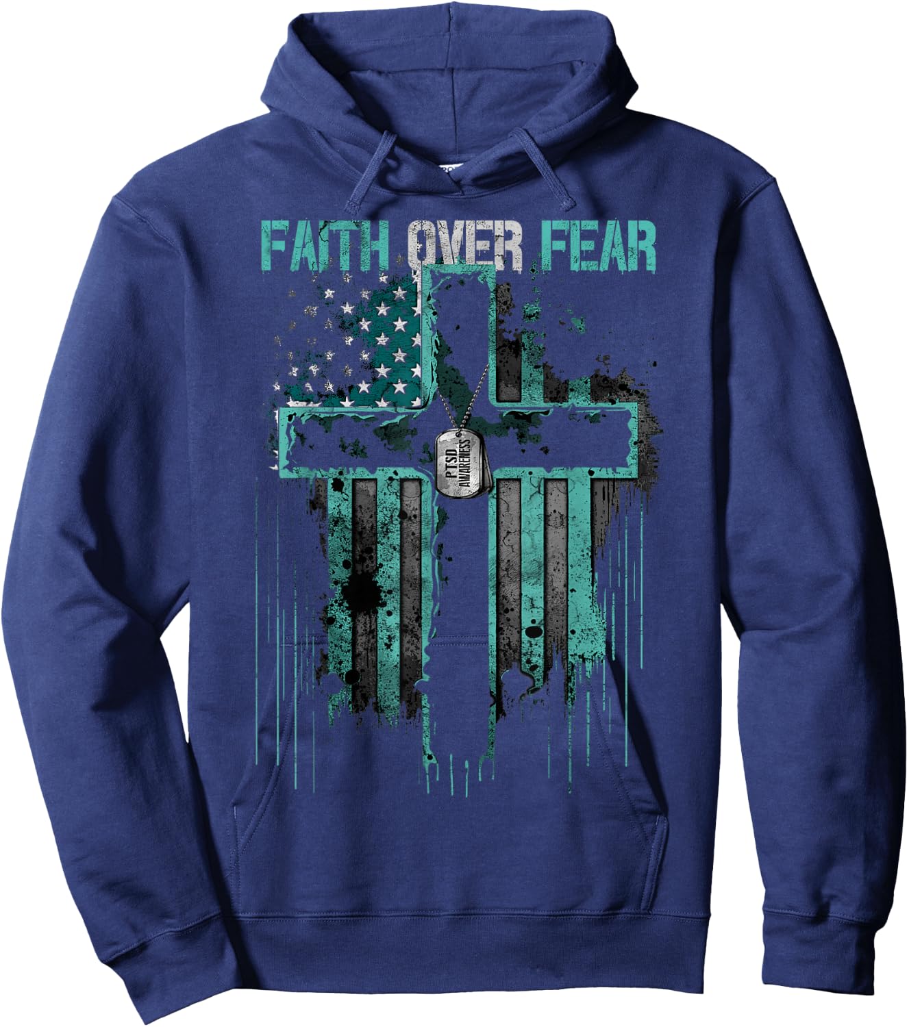 PTSD: Faith Over Fear Hoodie - Hoodie | Navy