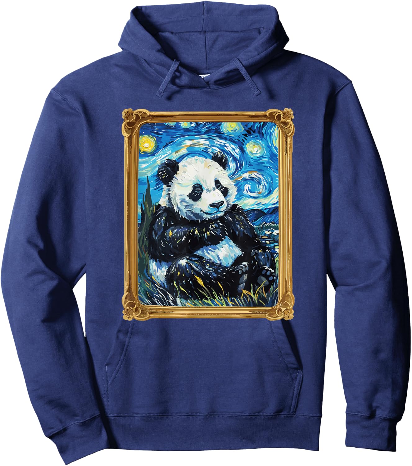 Starry Night Famous Painting Panda Hoodie - Hoodie | Navy