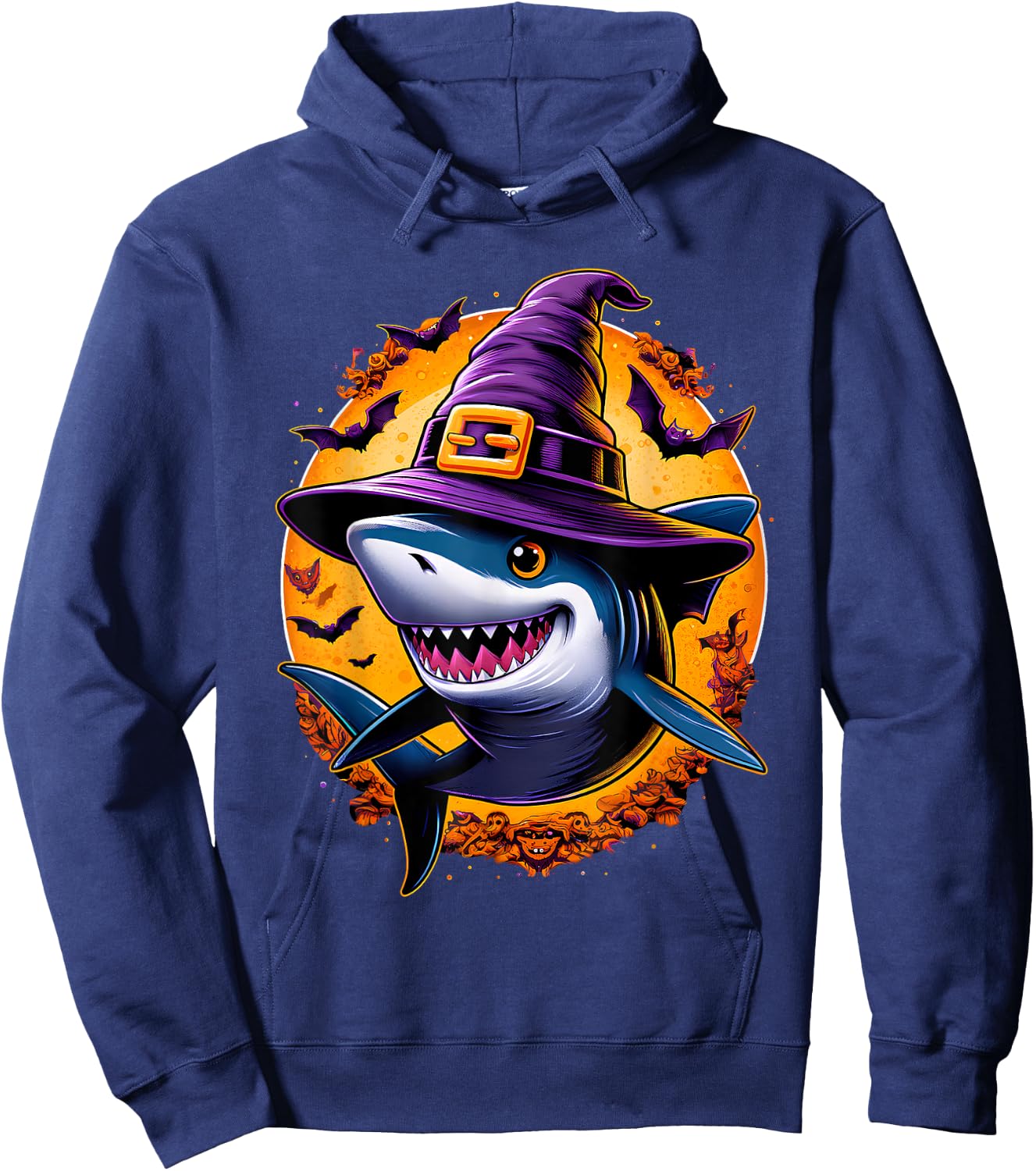 Shark Witch Funny Halloween Men Women Kids Hoodie - Hoodie | Navy