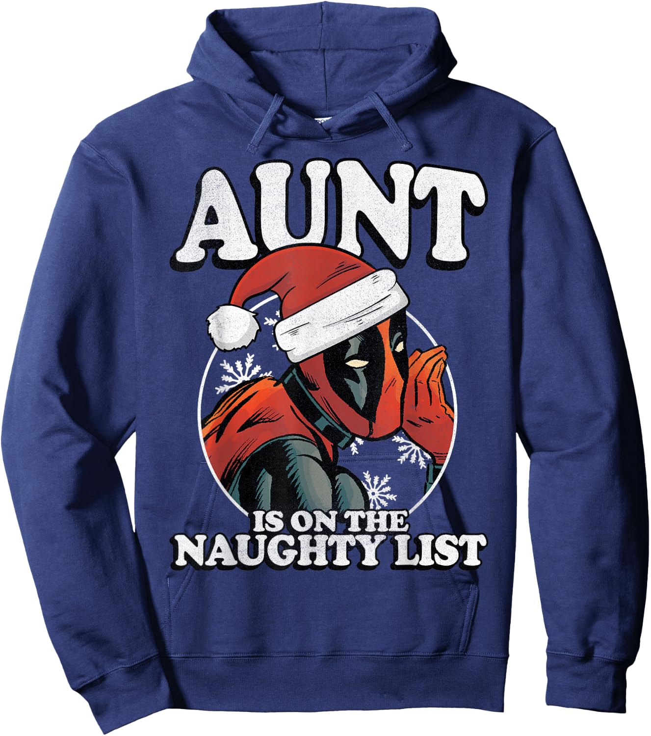Marvel Deadpool Aunt On The Naughty List Hoodie - Hoodie | Navy