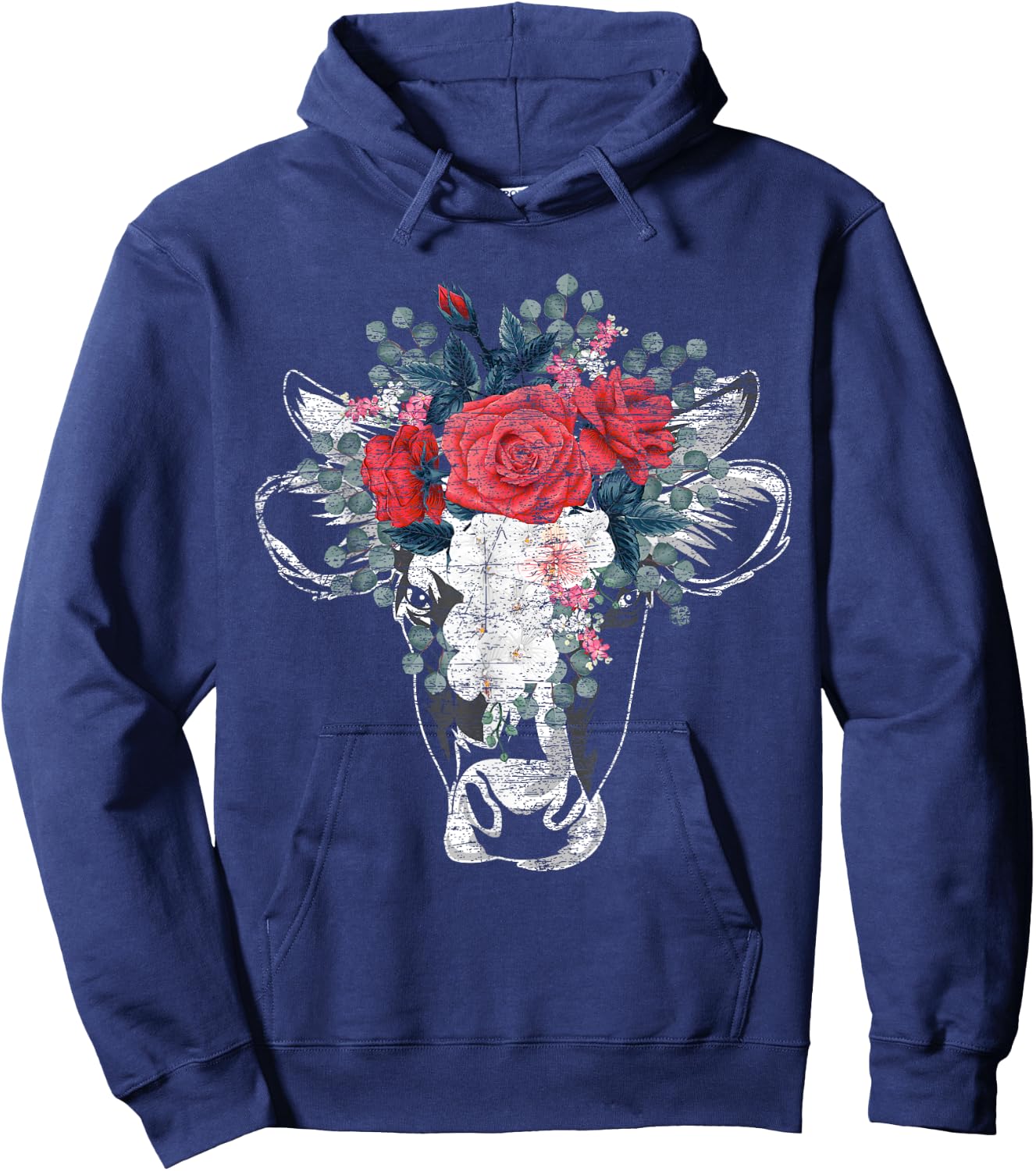 Flower Cow Hoodie - Hoodie | Navy