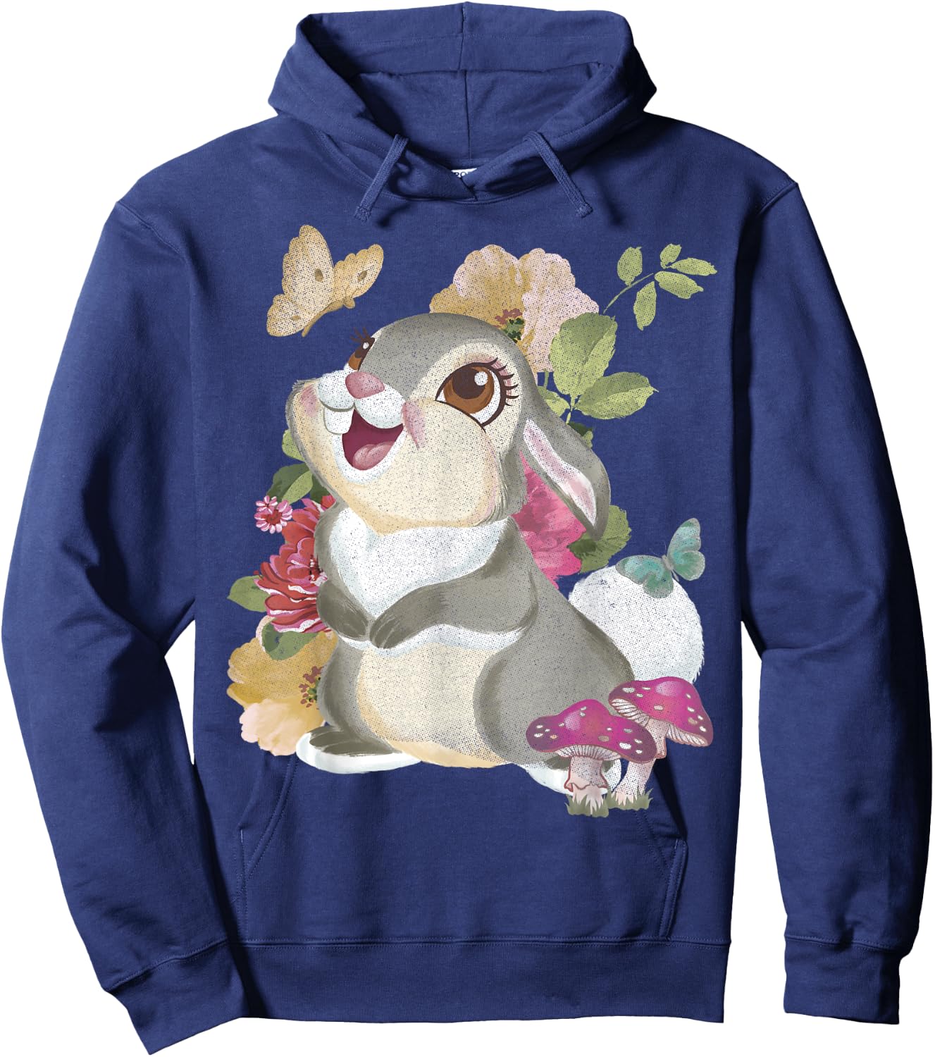 Disney Bambi Thumper Vintage Floral Portrait Hoodie - Hoodie | Navy