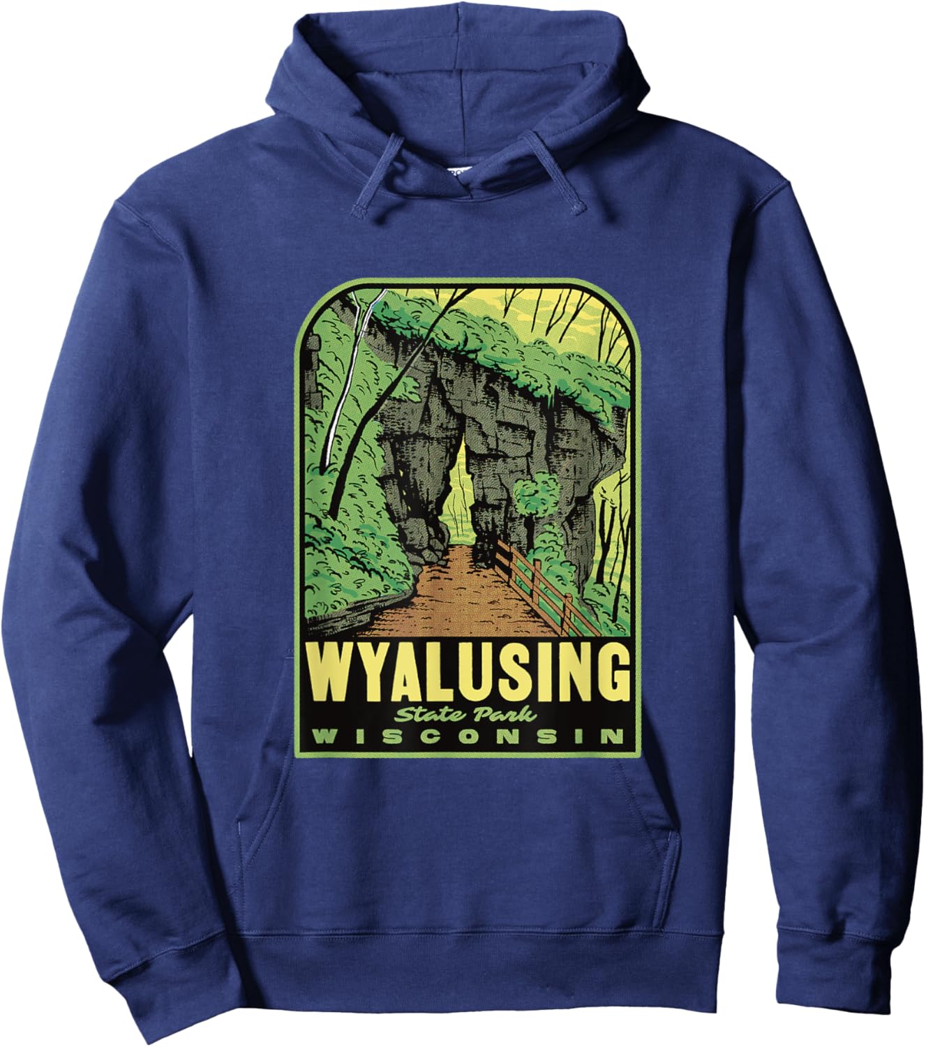 Wyalusing State Park Wisconsin Retro Travel Hoodie - Hoodie | Navy
