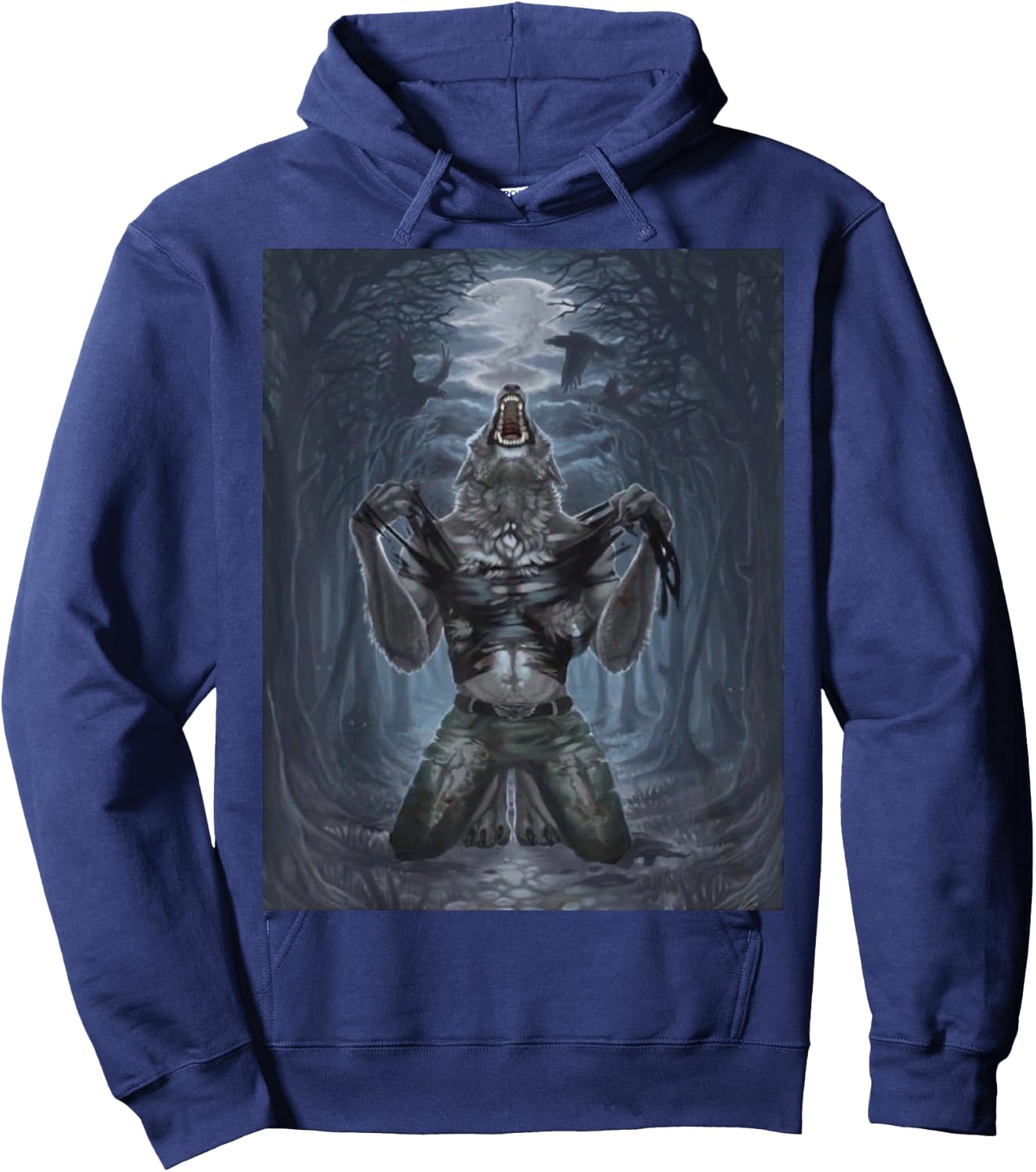 Werewolf Ripping Off Meme Hoodie - Hoodie | Navy