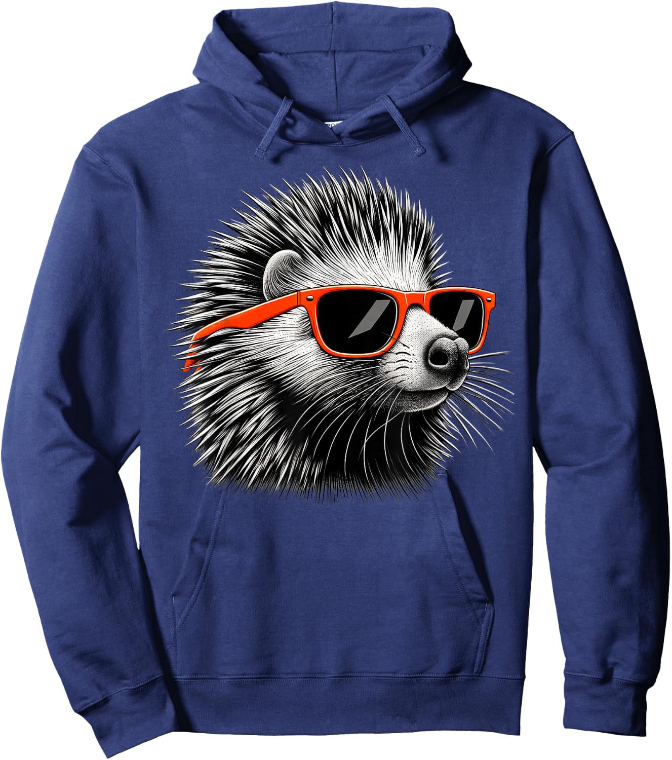 Cool Porcupine Wearing Sunglasses Graphic Art Hoodie - Hoodie | Navy