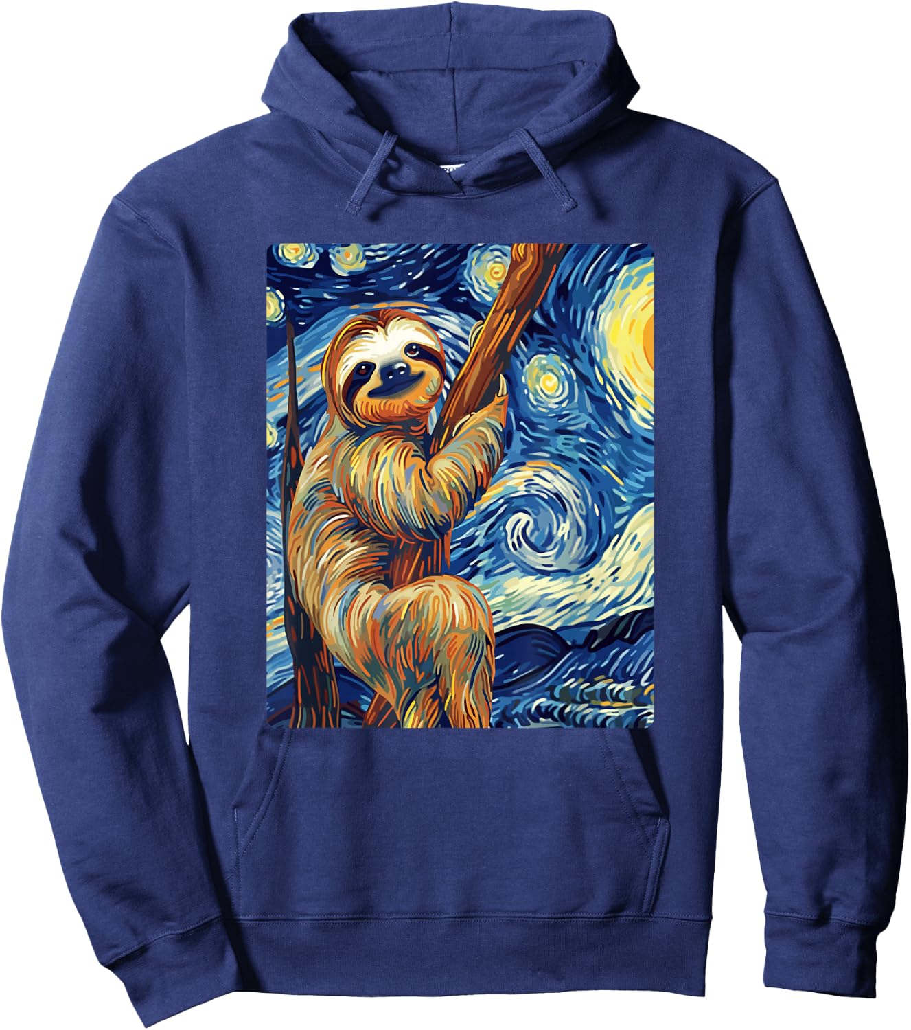 Starry Night Sloth Hoodie - Hoodie | Navy