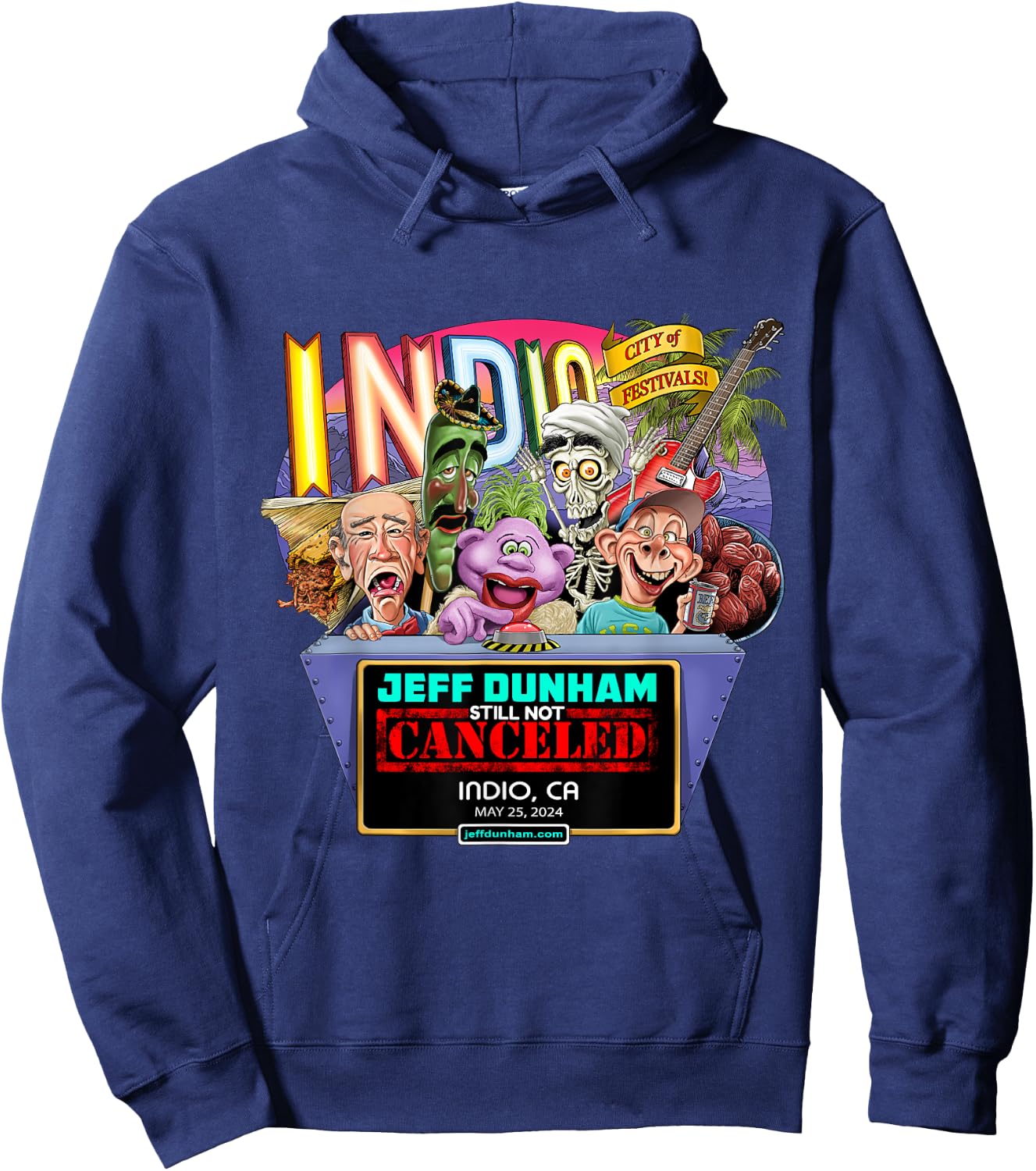 Jeff Dunham Indio, CA (2024) Hoodie - Hoodie | Navy