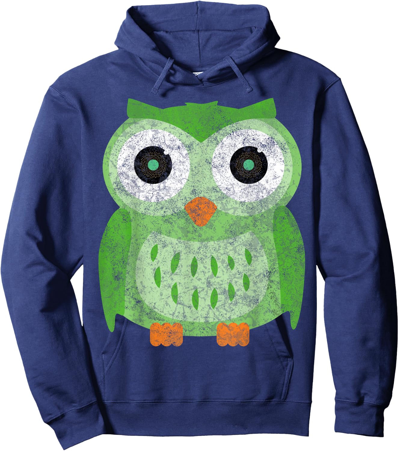 Large Green Owl for Any Owl Fan - Vintage Owls Hoodie - Hoodie | Navy