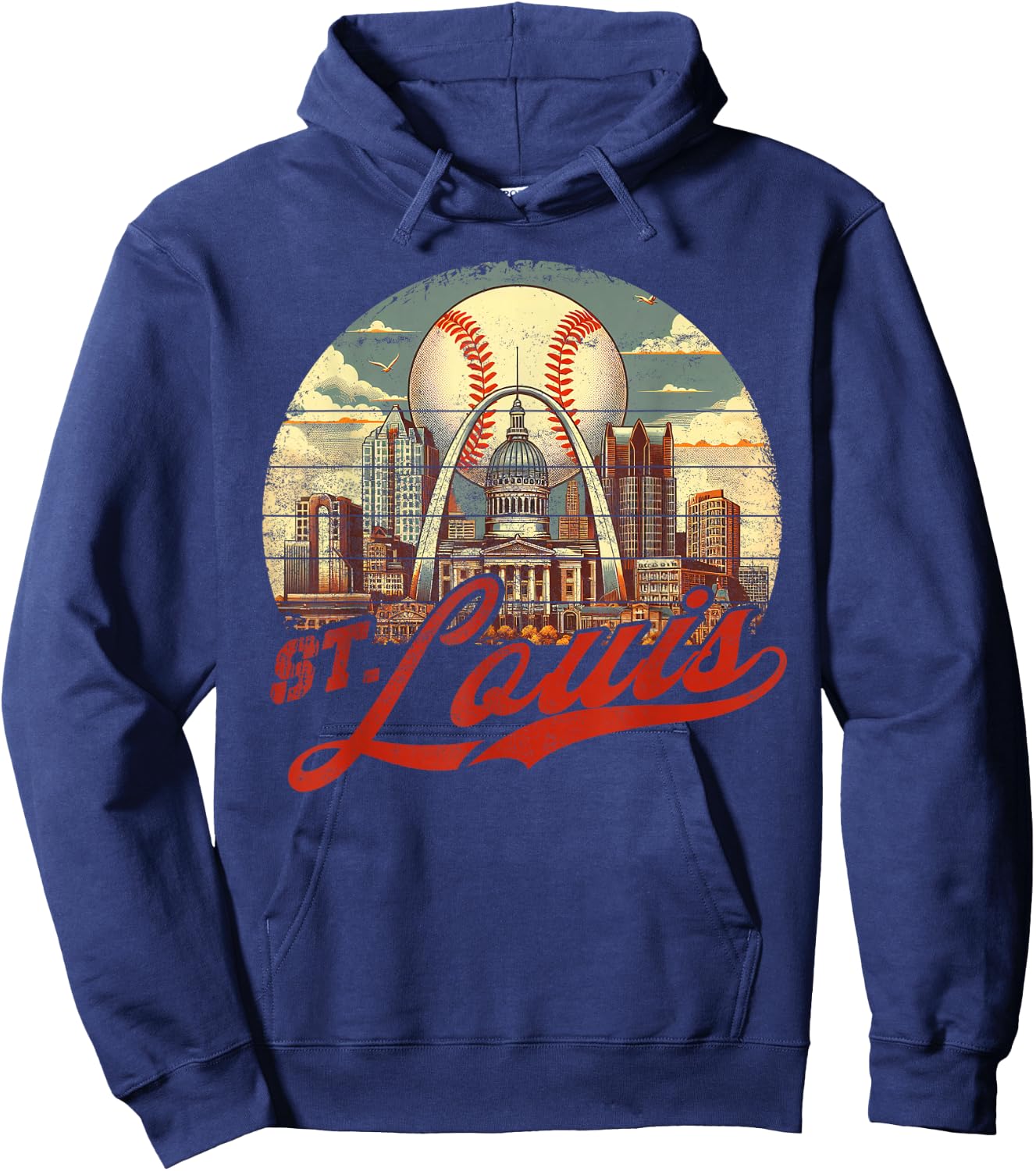 St. Louis Retro Baseball Lover Met At Game Day Hoodie - Hoodie | Navy