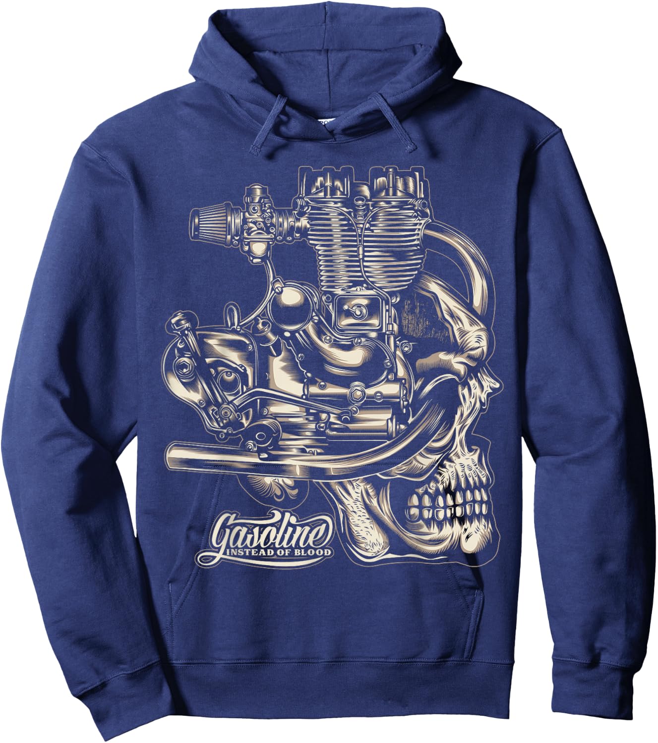 Gasoline Instead Of Blood Hoodie - Hoodie | Navy