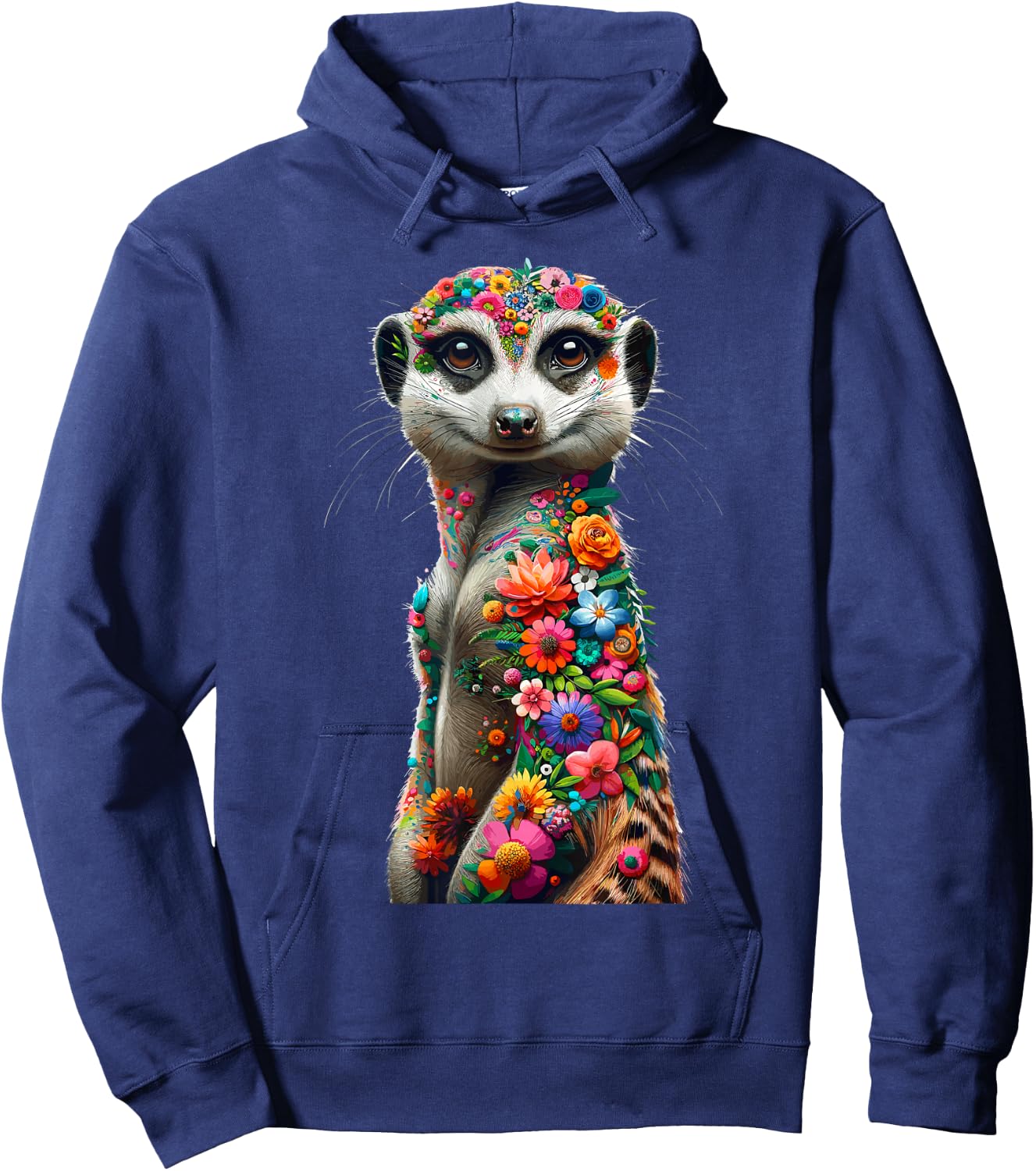 Floral Aesthetic Meerkat Lover Shirt Meerkat Hoodie - Hoodie | Navy