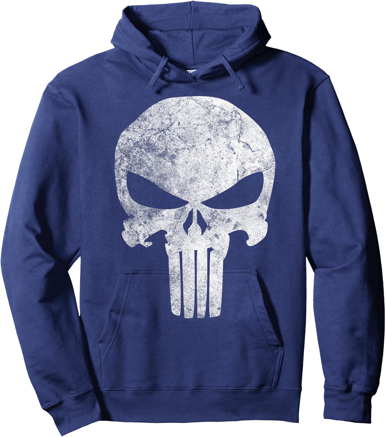 Marvel Comics Punisher Skull Symbol Distressed Hoodie - Hoodie | Navy