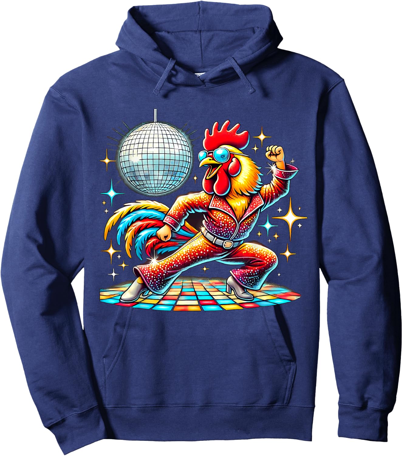 Aesthetic Rooster Disco Hoodie - Hoodie | Navy