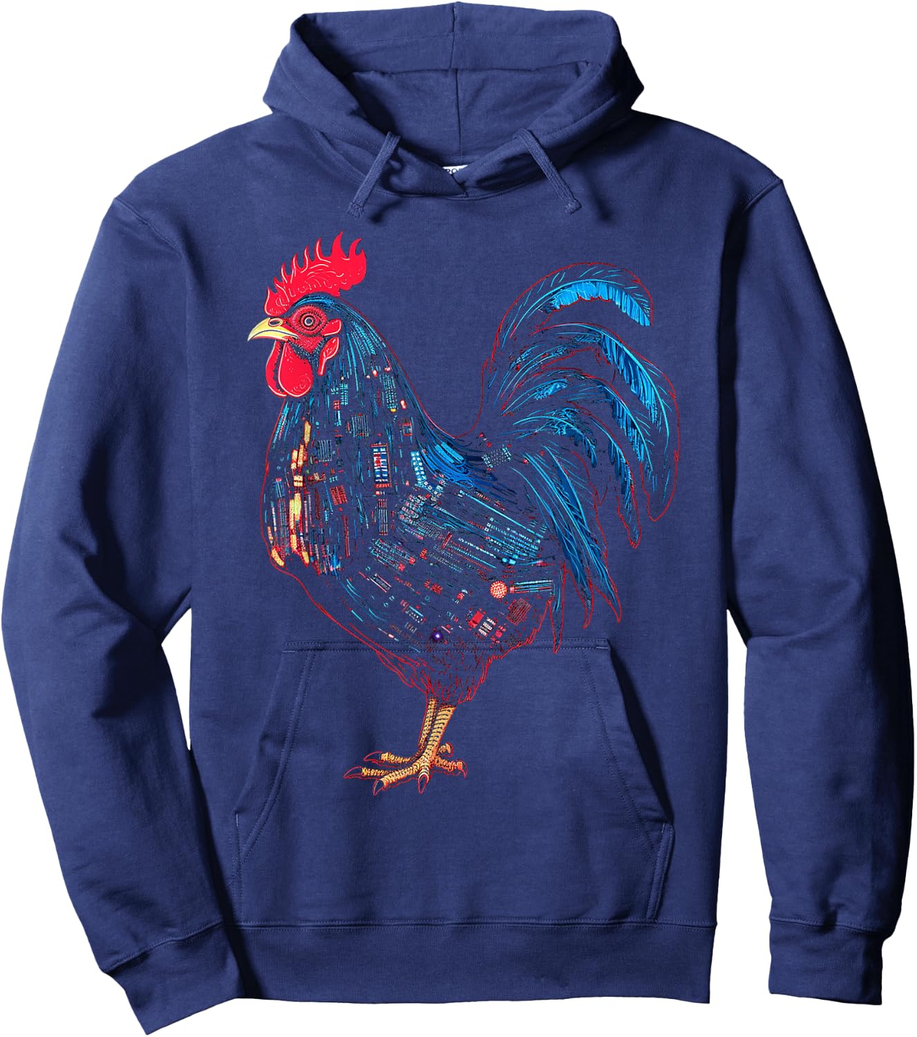 Chicken Animal Graphic Art Chicken Hoodie - Hoodie | Navy