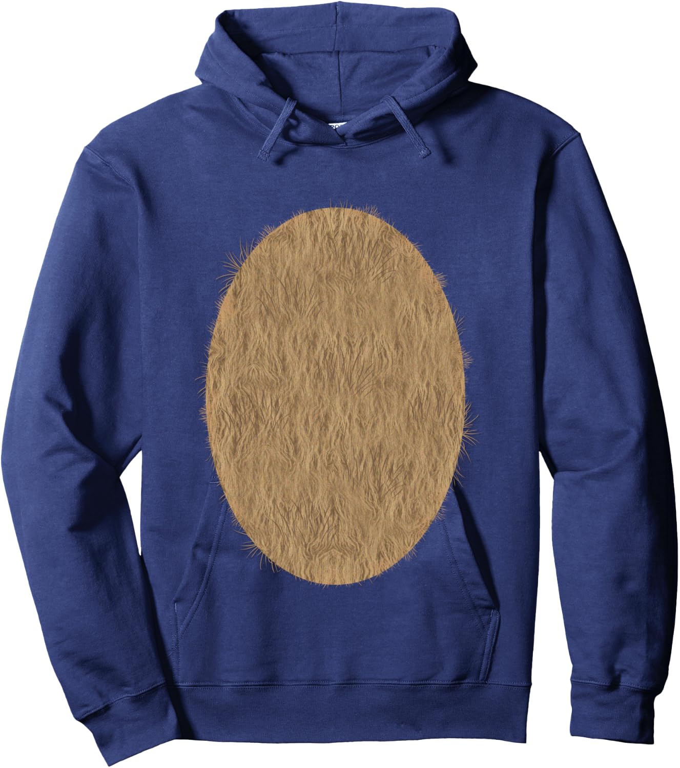 Deer Bear Fuzzy Hairy Belly Costume Hoodie - Hoodie | Navy