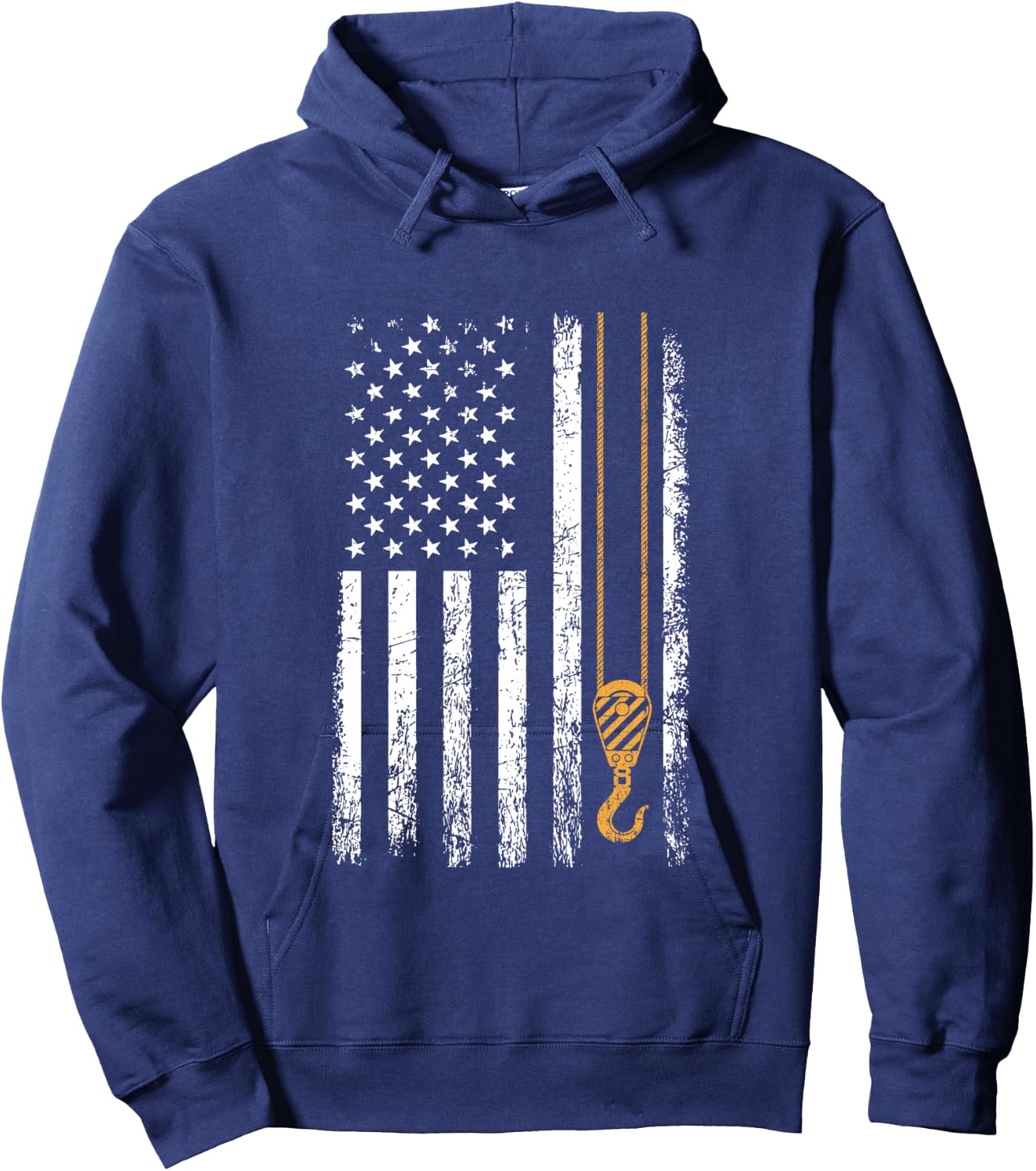Crane Operator American Flag, Crane Operator Hoodie - Hoodie | Navy
