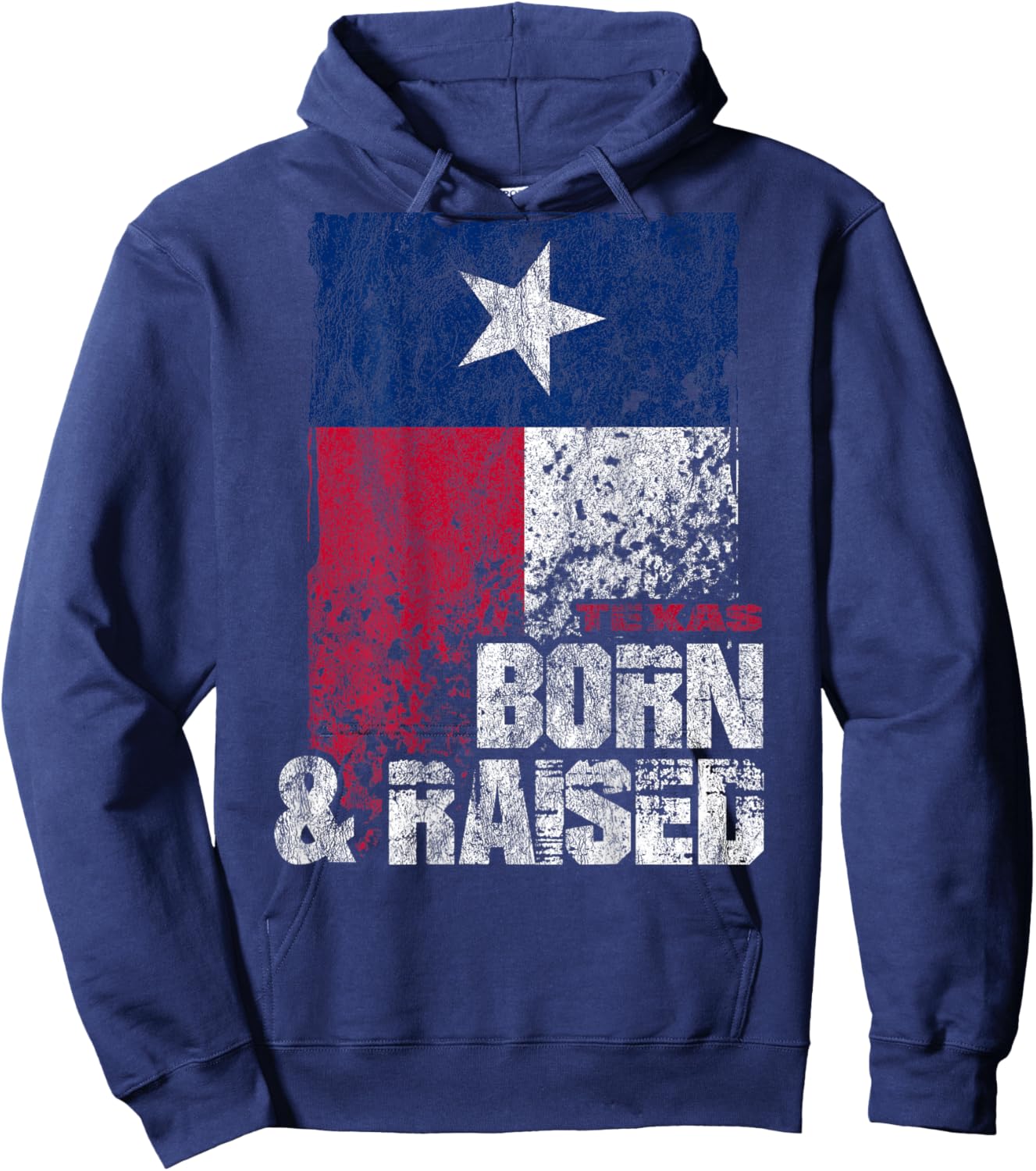 Texas Born And Raised Flag Hoodie - Hoodie | Navy