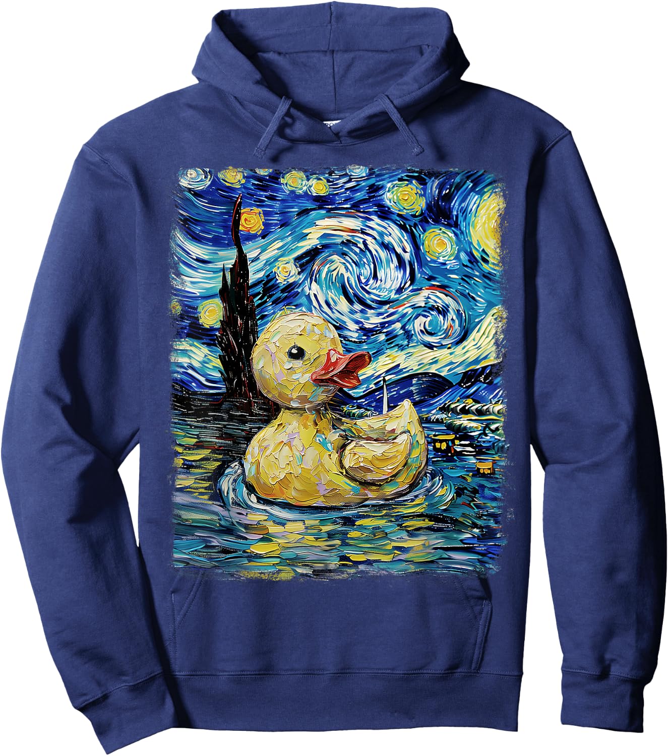 Rubber Duck Ducky Starry Night Painting Hoodie - Hoodie | Navy