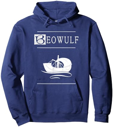 Beowulf and The Viking Ship Hoodie - Hoodie | Navy