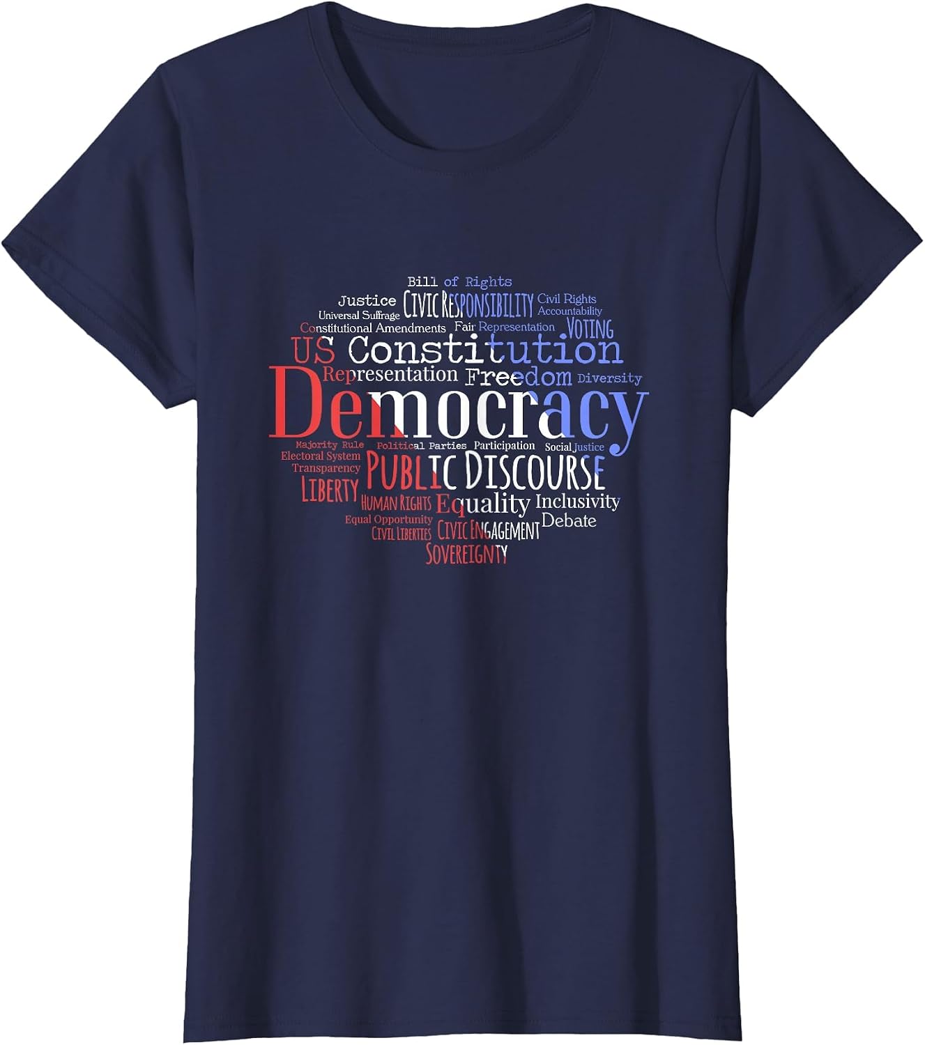 Democracy Word Cloud Art Election Red White and Blue