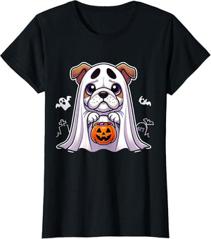 Bulldog Ghost Halloween Dog Men Women Kids