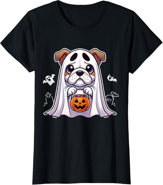 Bulldog Ghost Halloween Dog Men Women Kids