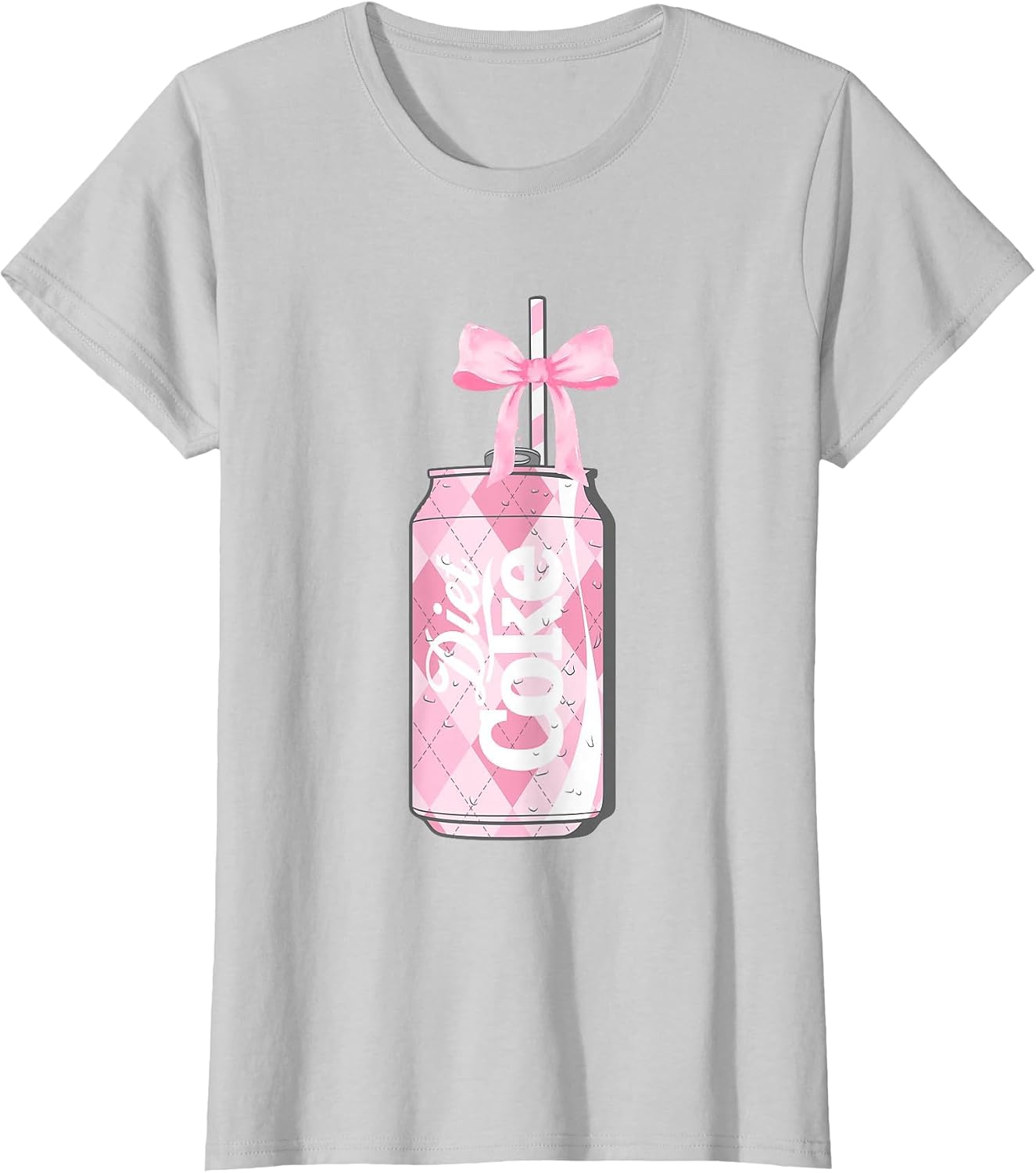 Coca-Cola Pink Diet Coke With Straw & Bow Vintage