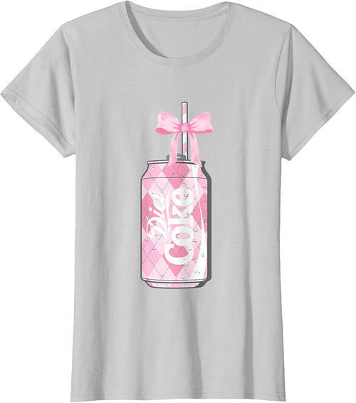 Coca-Cola Pink Diet Coke With Straw & Bow Vintage