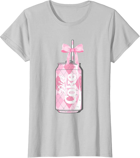 Coca-Cola Pink Diet Coke With Straw & Bow Vintage