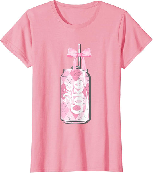 Coca-Cola Pink Diet Coke With Straw & Bow Vintage