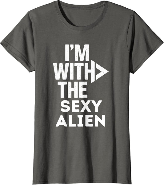 I'm with The Sexy Alien Funny Costume Couples Matching