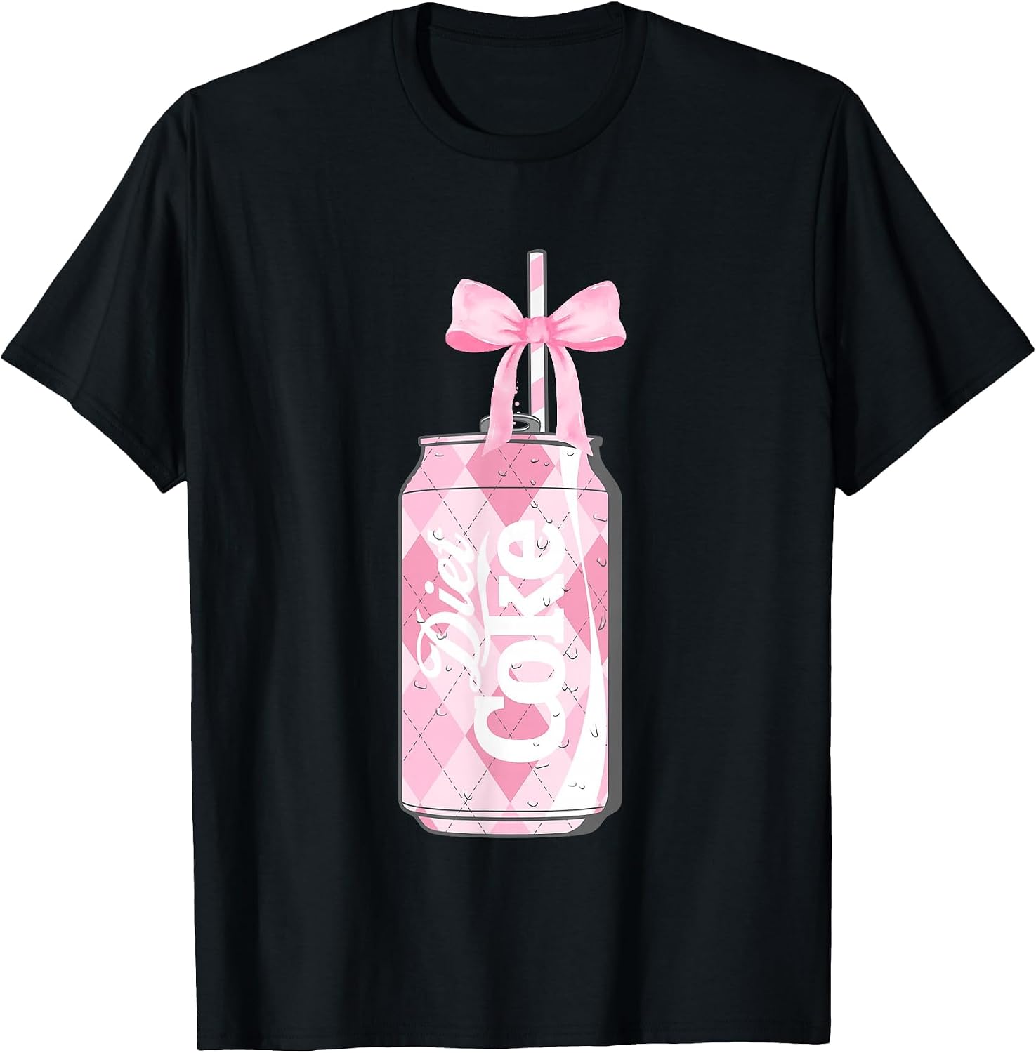 Coca-Cola Pink Diet Coke With Straw & Bow Vintage