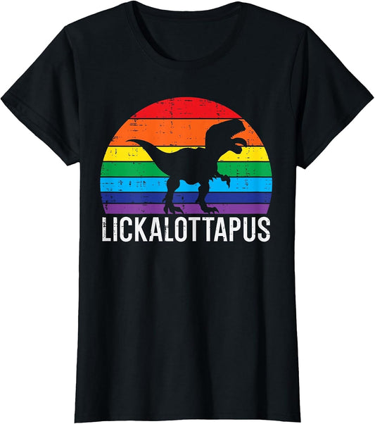 Gay Dino Lickalottapus Rainbow Pride Flag Trex LGBTQ Men