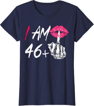 I Am 46 Plus 1 Middle Finger Funny 47th Women's Birthday