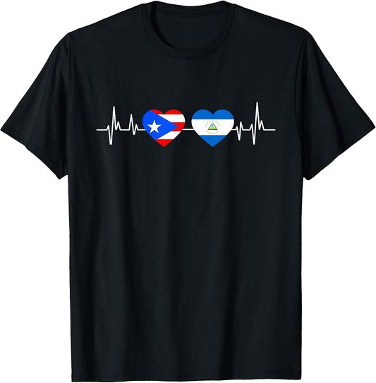 Nicaragua Puerto Rico Heartbeat Nicaraguan Nicaragua Flag