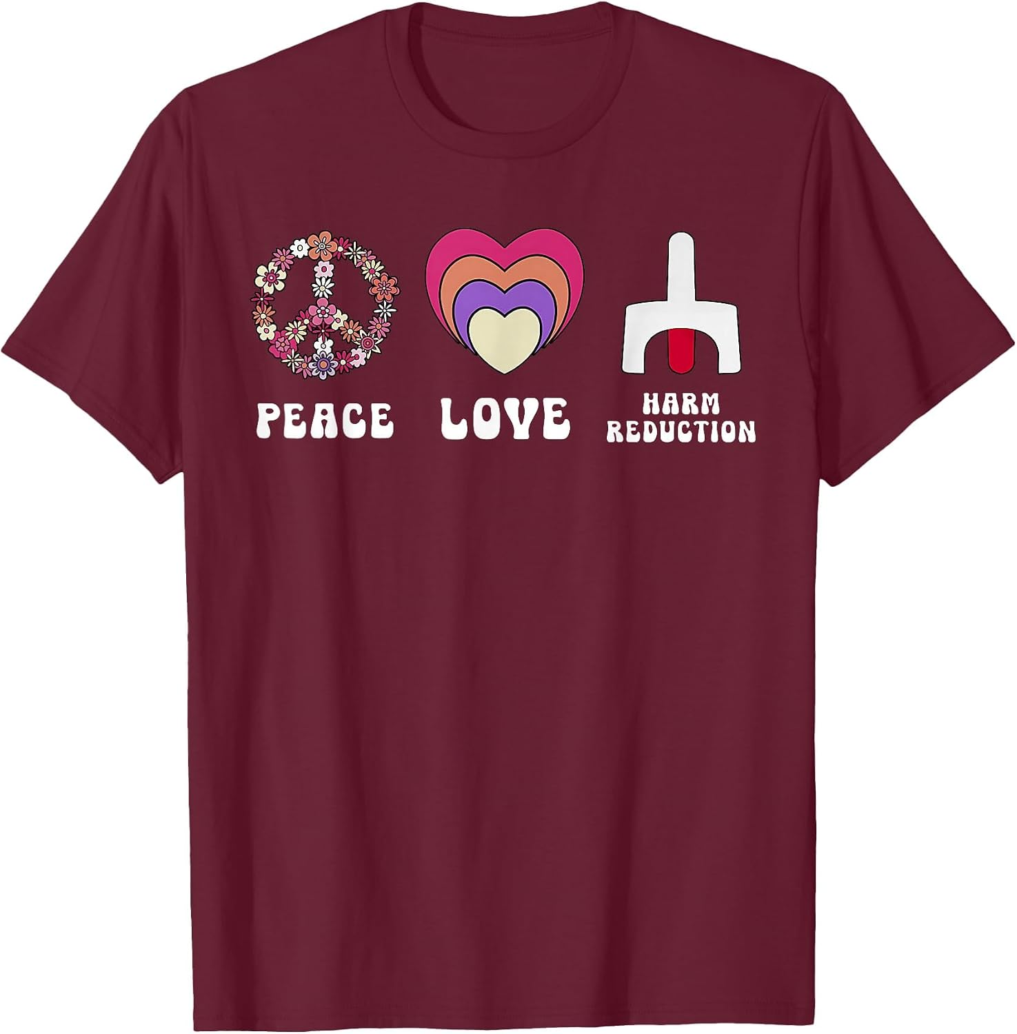 Floral Peace Love Harm Reduction Overdose Awareness Nurse
