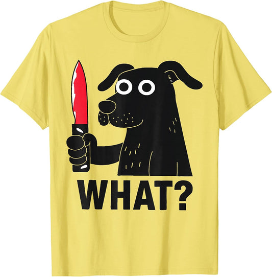 dog What? , Funny Dog Holding Knife Meme Men Women