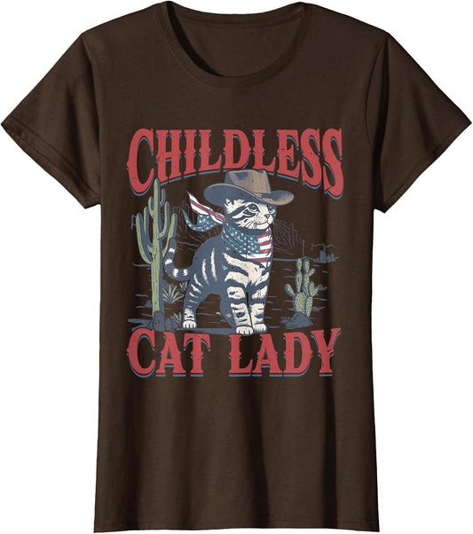 Cowboy Cat Childless Cat Lady for Kamala Election Voting
