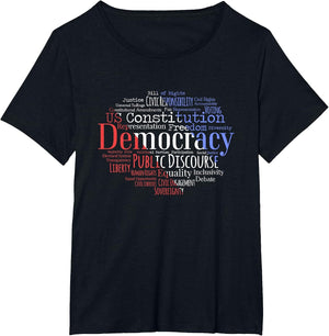 Democracy Word Cloud Art Election Red White and Blue