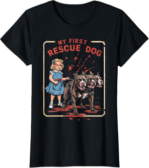 Vintage Horror Movie Lover Retro Halloween Shirt Rescue Dog