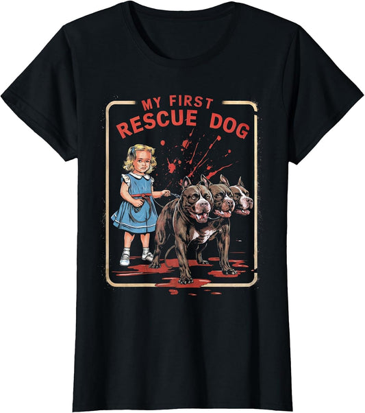 Vintage Horror Movie Lover Retro Halloween Shirt Rescue Dog