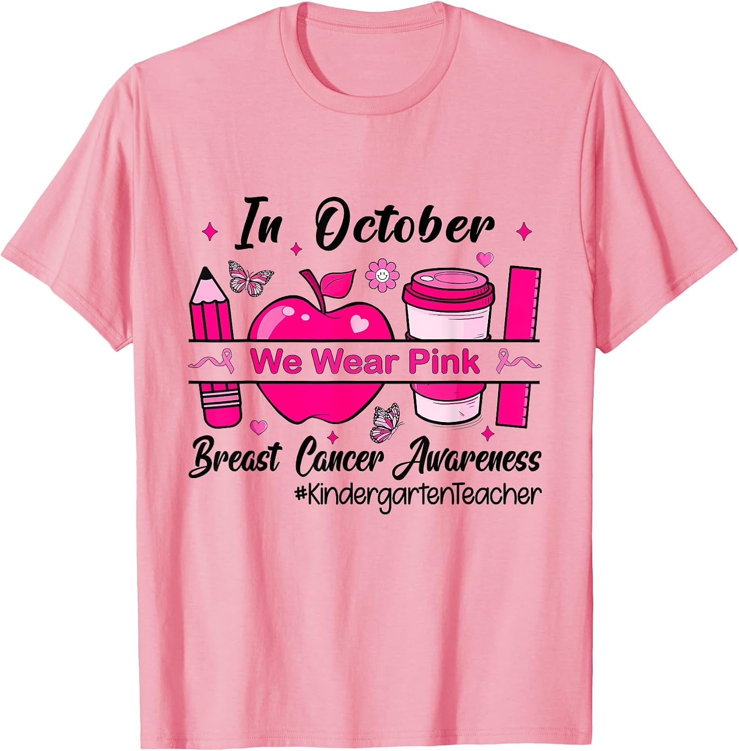 in October We Wear Pink Kindergarten Teacher
