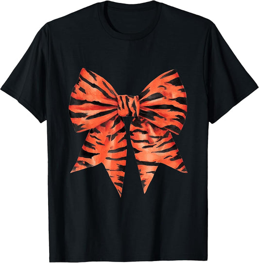 Coquette Bow Black and Orange Tiger Vitage