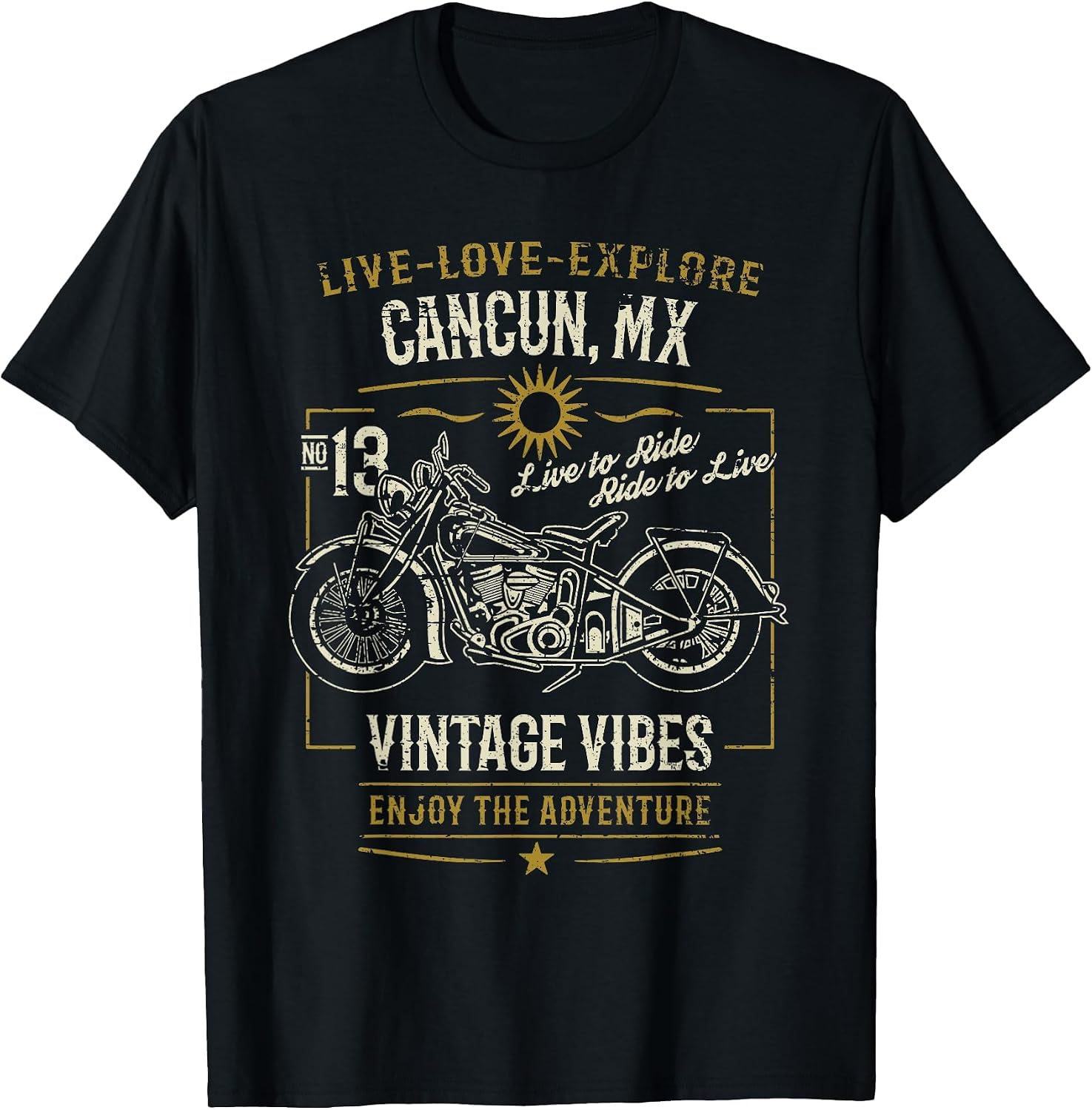 Cancun MX Mexico Vintage Distressed Motorcycle Design